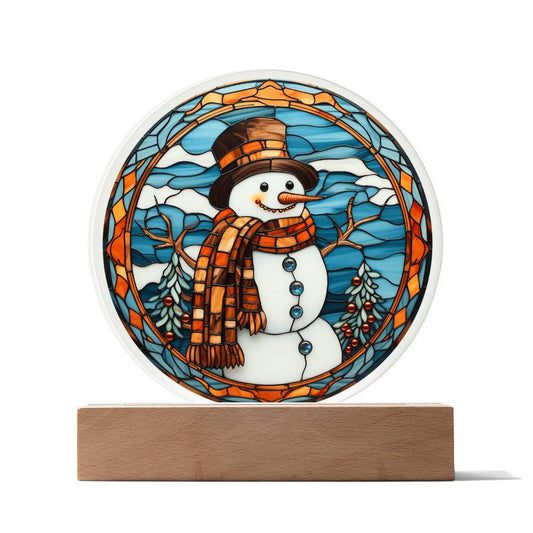 Stained Glass Frosty- Acrylic Circle Plaque