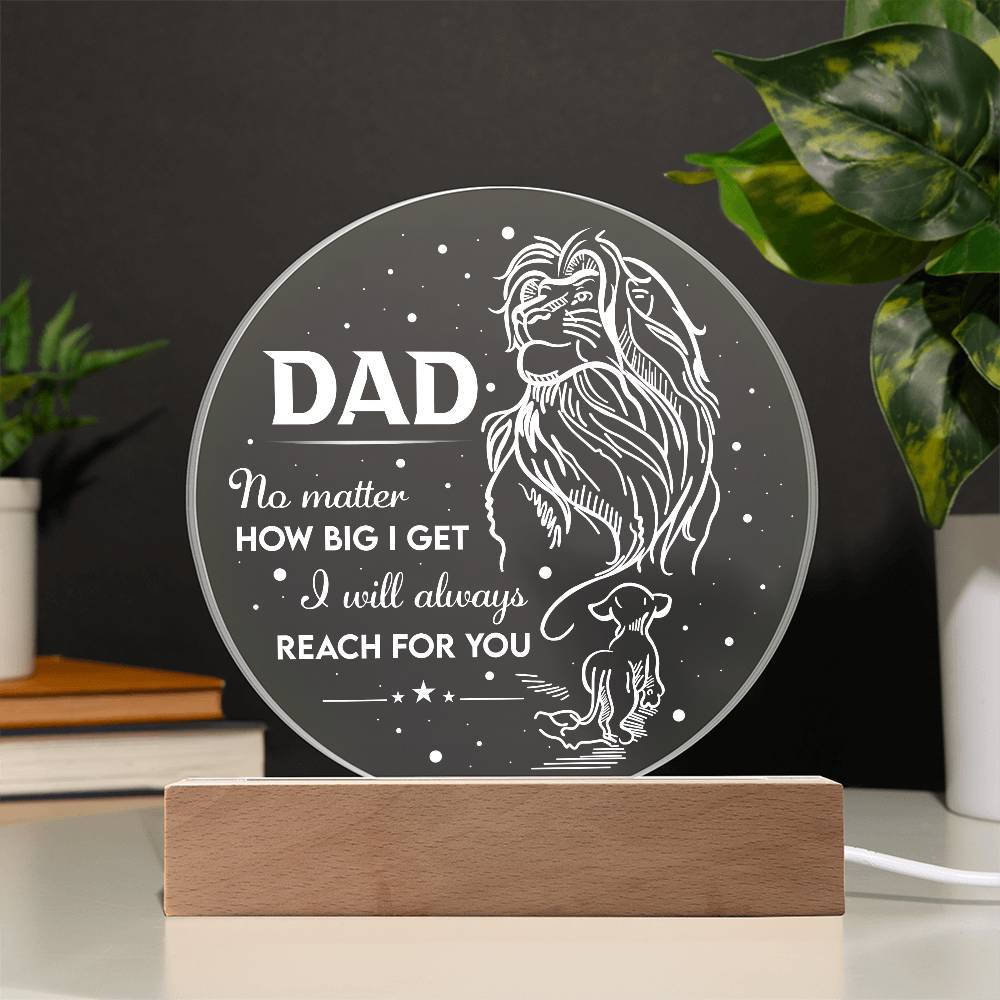 Printed Circle Acrylic Plaque Gift for Dad, Gift for Father , Birthday Gift, Father's Day Gift