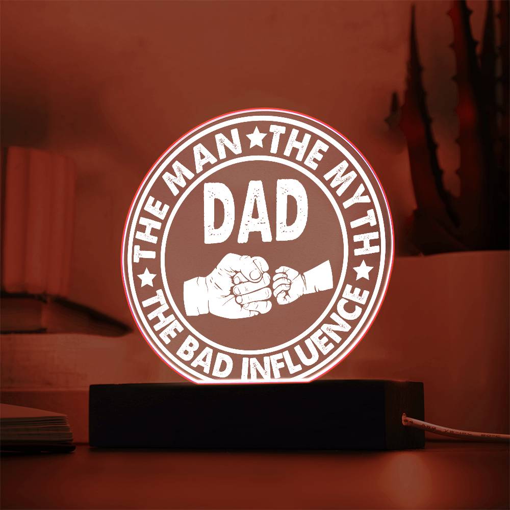 Printed Circle Acrylic Gift For Dad, Gift  For Father, Gift For Birthday, Father's Day Gift