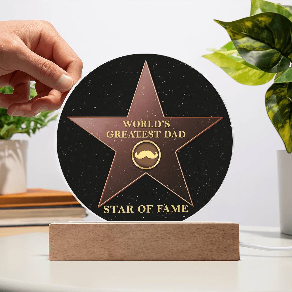 Printed Circle Acrylic Plaque Gift for Dad, Gift for Father, Birthday Gift, Father's Day Gift