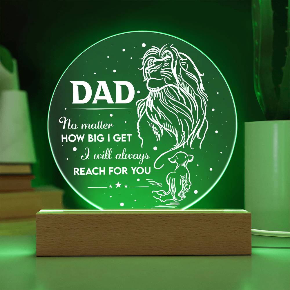 Printed Circle Acrylic Plaque Gift for Dad, Gift for Father , Birthday Gift, Father's Day Gift