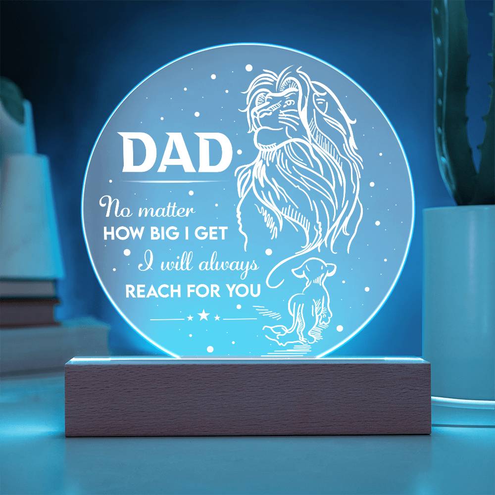 Printed Circle Acrylic Plaque Gift for Dad, Gift for Father , Birthday Gift, Father's Day Gift