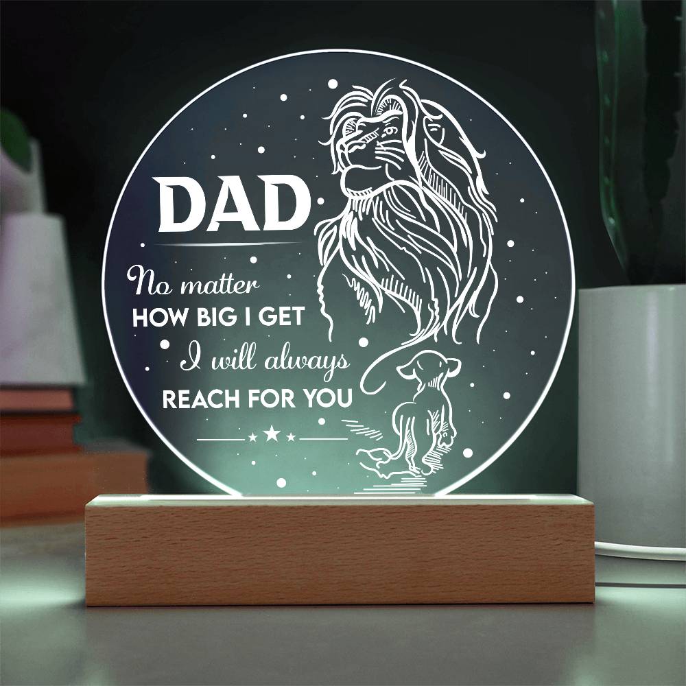 Printed Circle Acrylic Plaque Gift for Dad, Gift for Father , Birthday Gift, Father's Day Gift