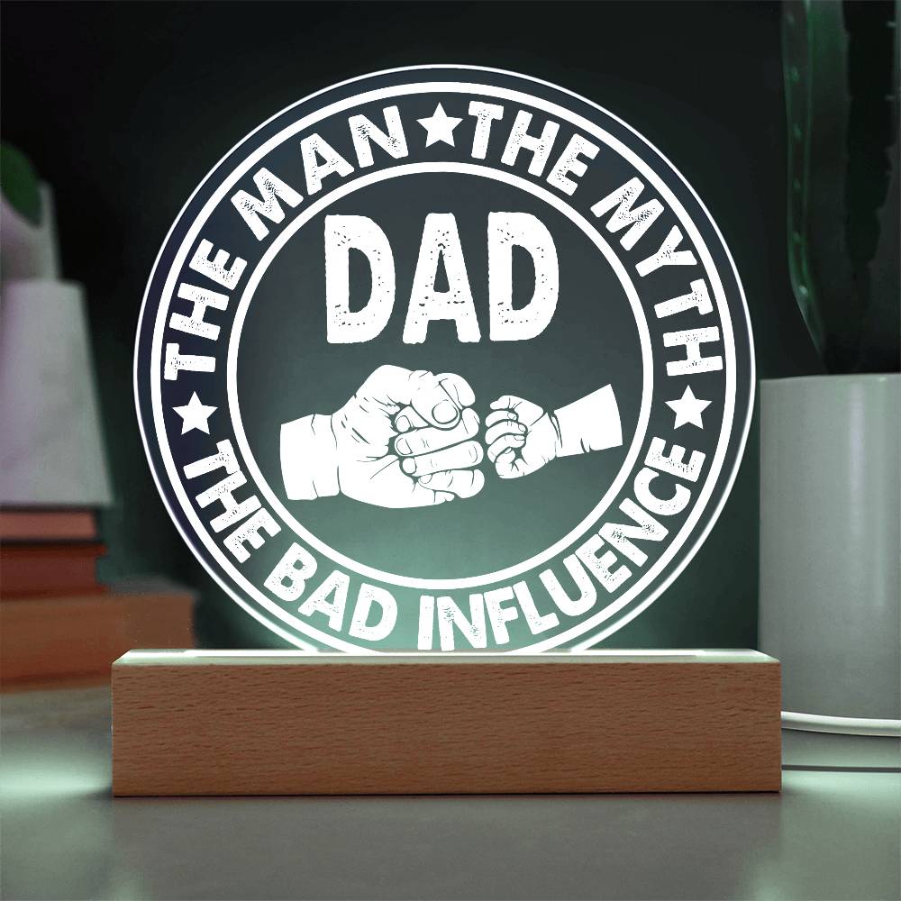 Printed Circle Acrylic Gift For Dad, Gift  For Father, Gift For Birthday, Father's Day Gift