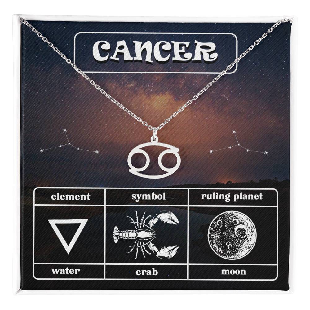 Cancer- Zodiac Symbol Necklace