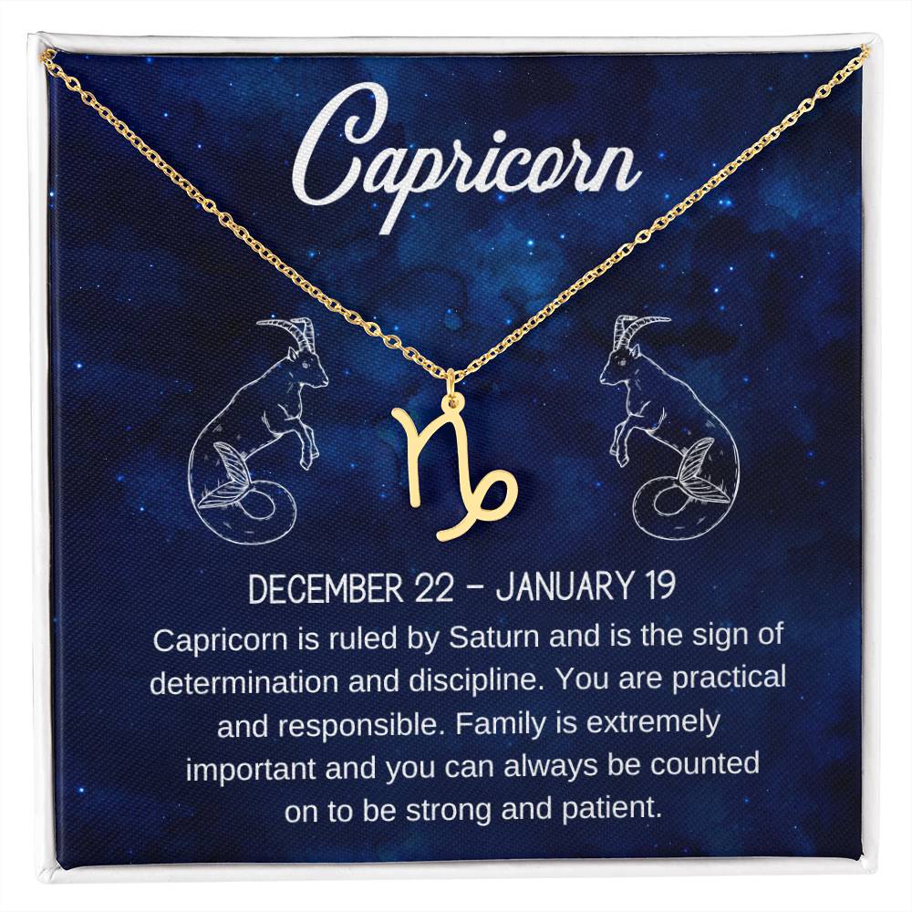 Capricorn- Zodiac Symbol Necklace