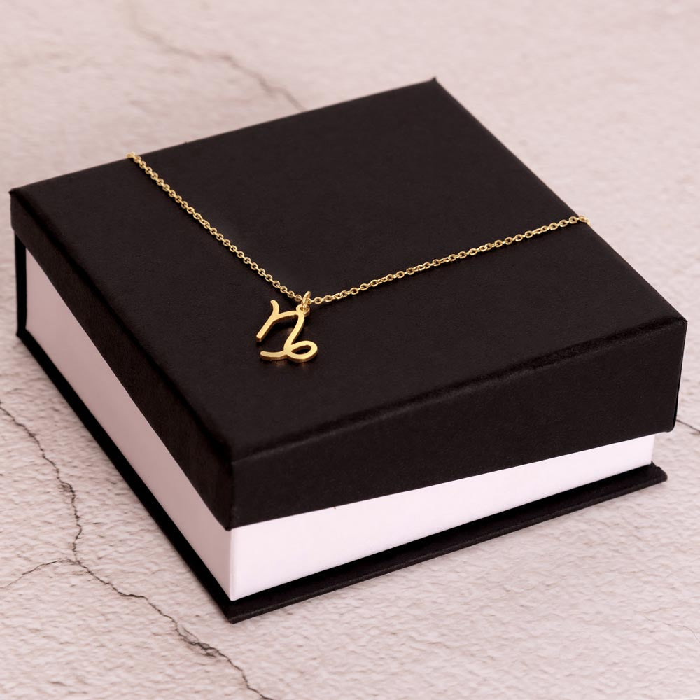 Capricorn- Zodiac Symbol Necklace