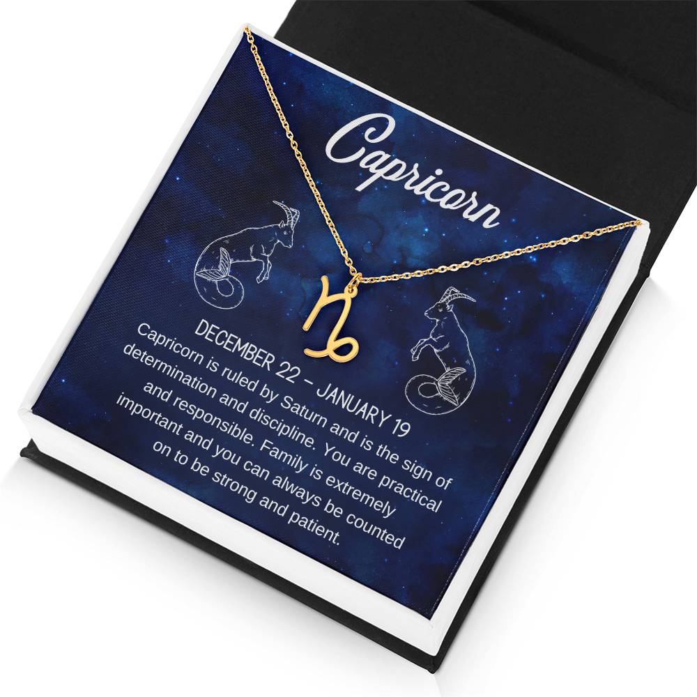 Capricorn- Zodiac Symbol Necklace