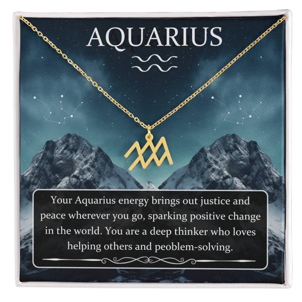 Aquarius- Zodiac Symbol Necklace