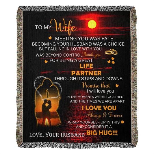 A Blanket of Love: Woven for Eternity, Heirloom Woven Blanket,  Gift For Wife