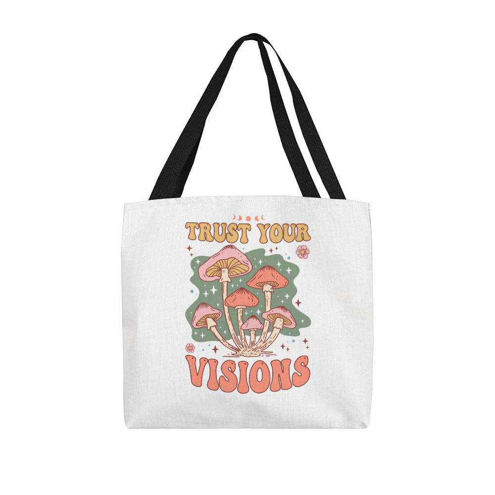 Trust Your Vision: Classic Tote Bag with Enchanting Mushroom Design - A Timeless Gift of Love and Sentiment  for  birthdays , gift for Mom, gift for soulmate, gift for daughter, sister, best friend