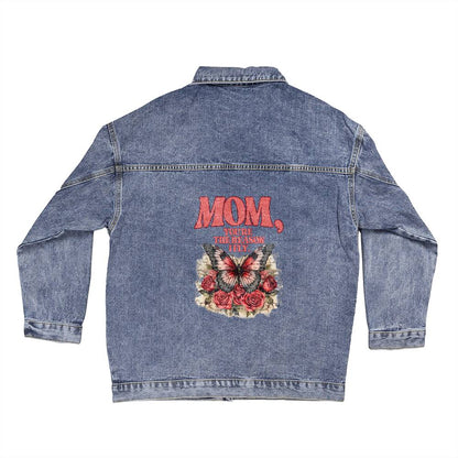 Oversized Women Denim Jacket gift for mom, birthday gift, Mother's Day Gift