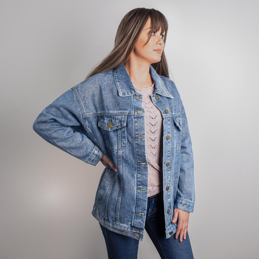 Oversized Women Denim Jacket gift for mom, birthday gift, Mother's Day Gift