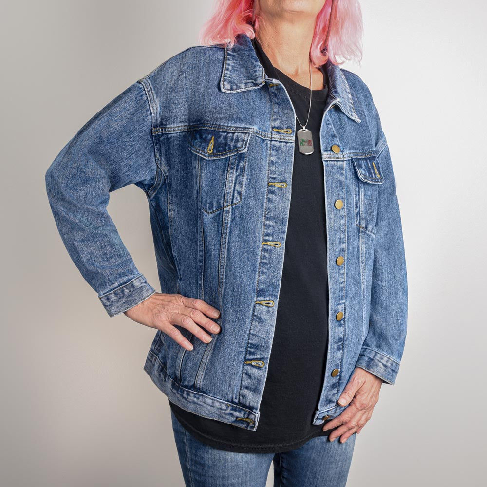 Oversized Denim Jacket, Perfect Birthday Surprise, Perfect gift  for mom