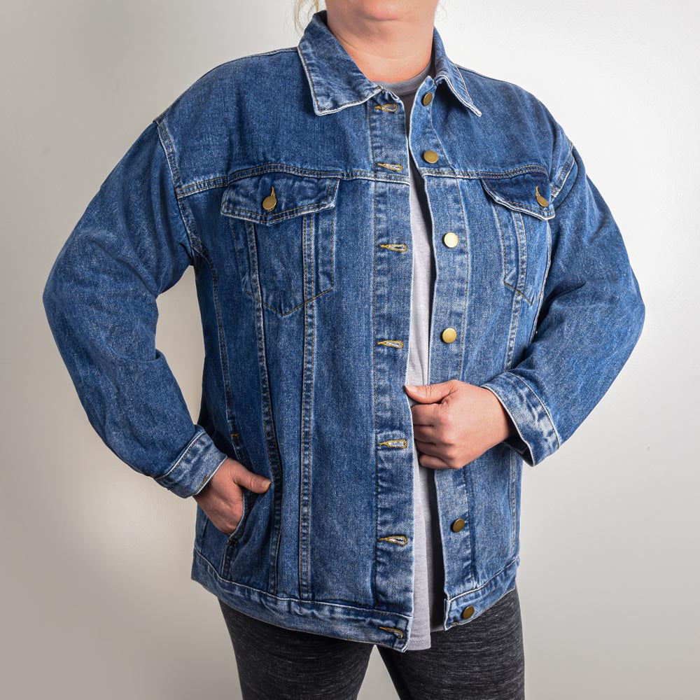 Oversized Denim Jacket, Perfect Birthday Surprise, Perfect gift  for mom