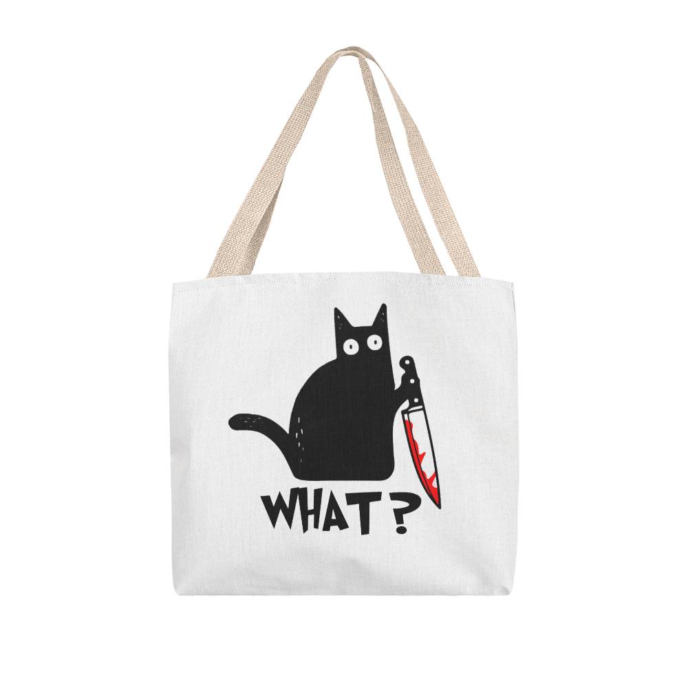 Classic Tote Bag , Black Cat Design, Gift For All Occasions,