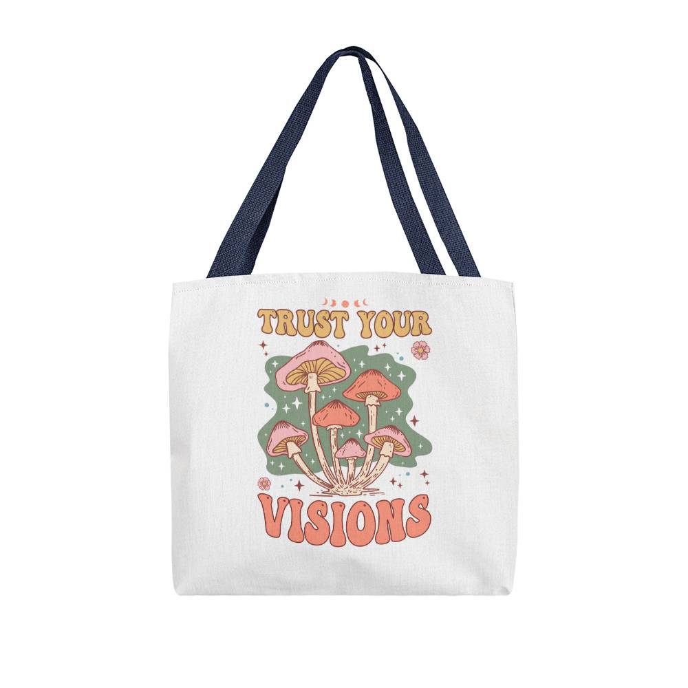 Trust Your Vision: Classic Tote Bag with Enchanting Mushroom Design - A Timeless Gift of Love and Sentiment  for  birthdays , gift for Mom, gift for soulmate, gift for daughter, sister, best friend