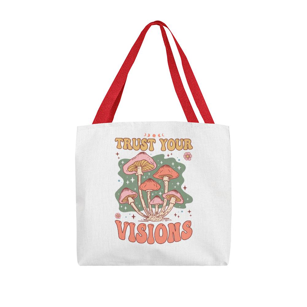 Trust Your Vision: Classic Tote Bag with Enchanting Mushroom Design - A Timeless Gift of Love and Sentiment  for  birthdays , gift for Mom, gift for soulmate, gift for daughter, sister, best friend