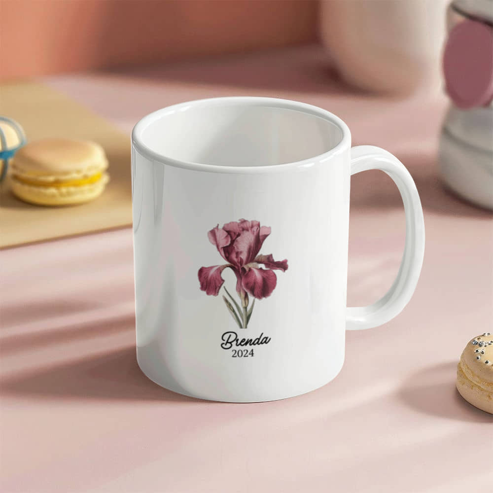 Personalized ceramic coffee cup with French Vintage design, gift for mom, gift for friends, gift for wife, Gift for soulmate, christmas gift