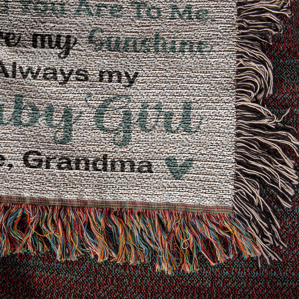 Heirloom Artwork Woven Blanket – Gift for My Granddaughter, Unique Keepsake for Her