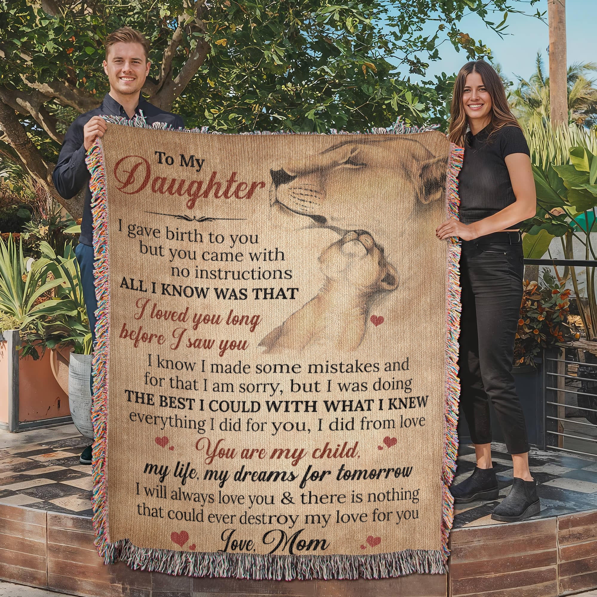 Heirloom WOven Blanket, Gift From Mom ,To MY daughter