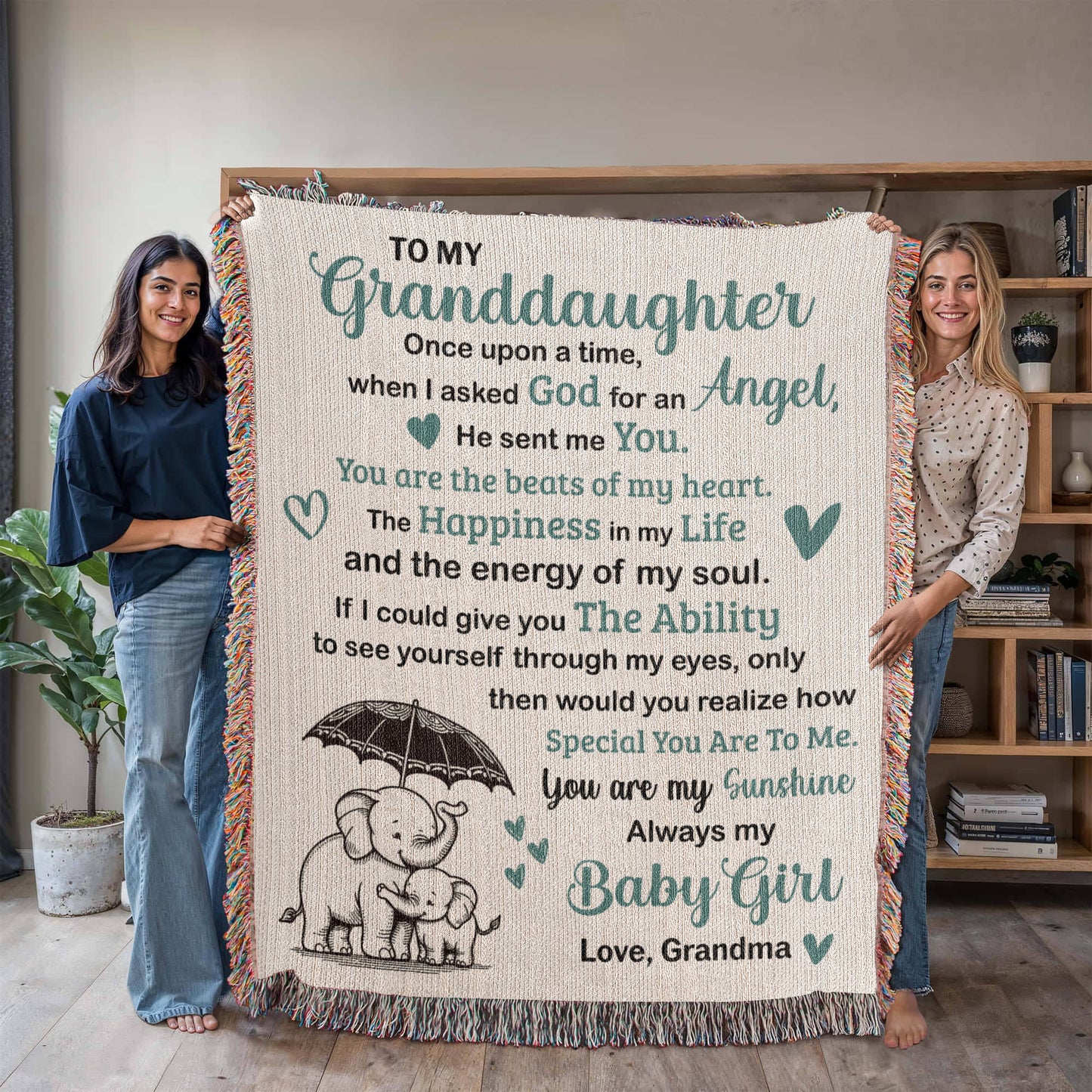 Heirloom Artwork Woven Blanket Gift To Daughter