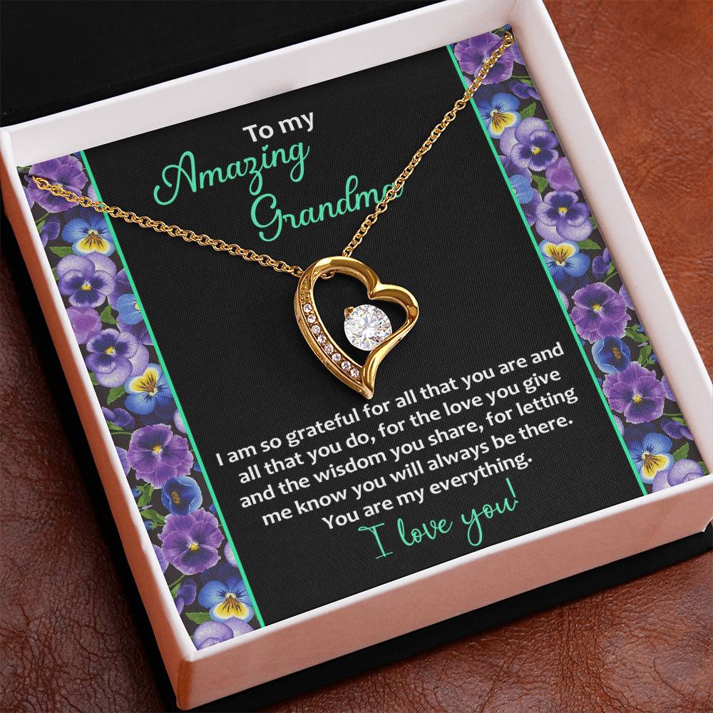 A Gift Beyond Measure: Forever Love Necklace for Grandma's Infinite Love, gift for grandma,birthday gift, gift for her