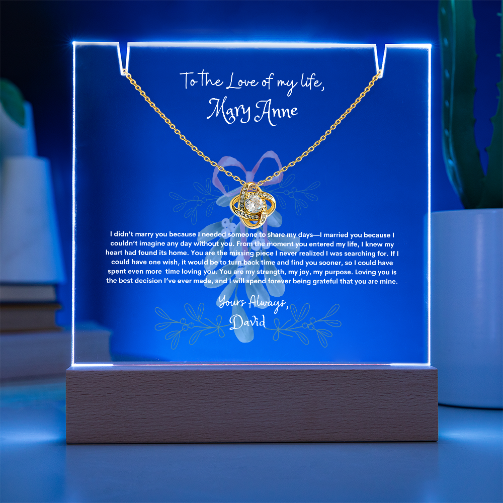 Keepsake Acrylic & Necklace Bundle – Celebrate Love and Memories, Unique Gift for Wife, Soulmate for all  Occasions.