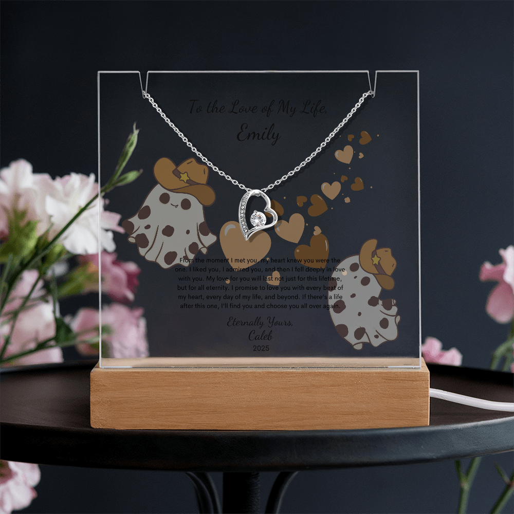 A Gift to Treasure Forever – Necklace with Keepsake Acrylic Bundle