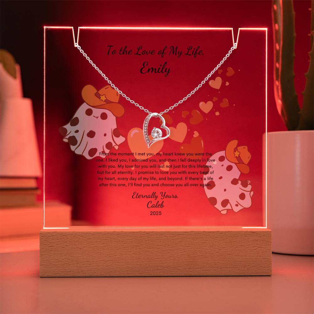 A Gift to Treasure Forever – Necklace with Keepsake Acrylic Bundle