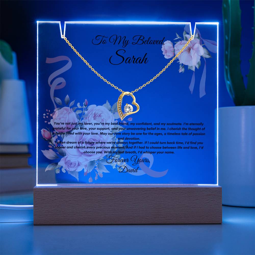 Hold My Heart Forever – Necklace & Acrylic Keepsake Gift
