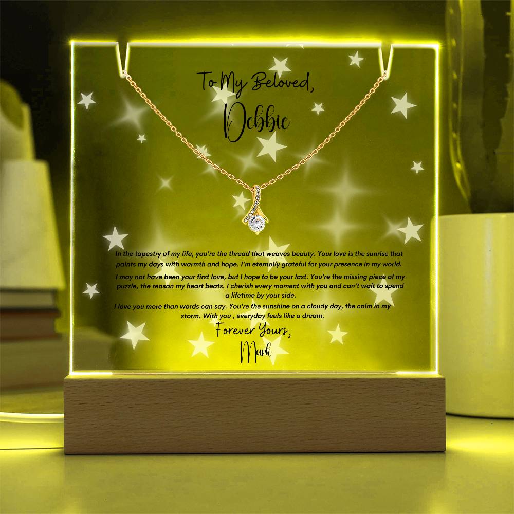 Personalized   Keepsake Acrylic & Alluring Beauty Necklace – A Gift to Wife, Soulmate, Christmas Gift