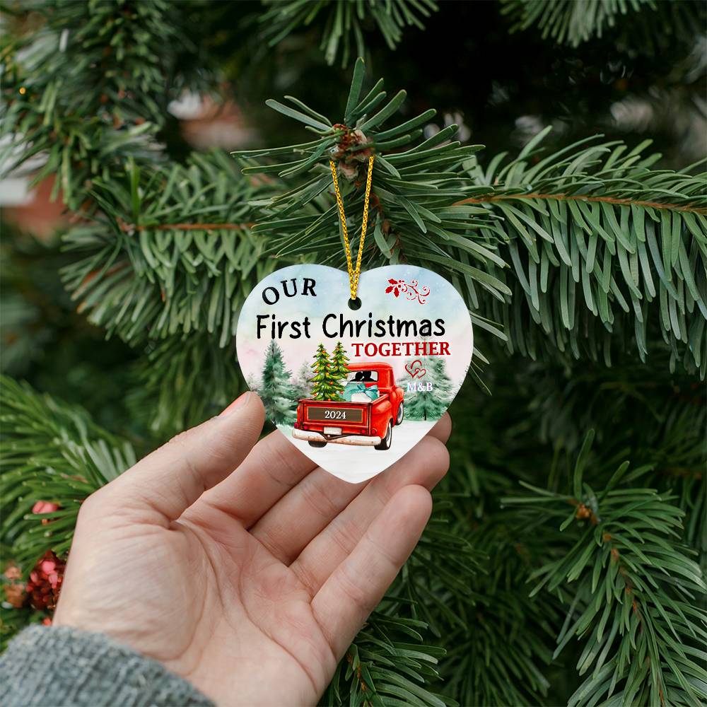 OUr First Chrismas Together  Ornament, Christmas ornament, Personalized  Keepsake ornament