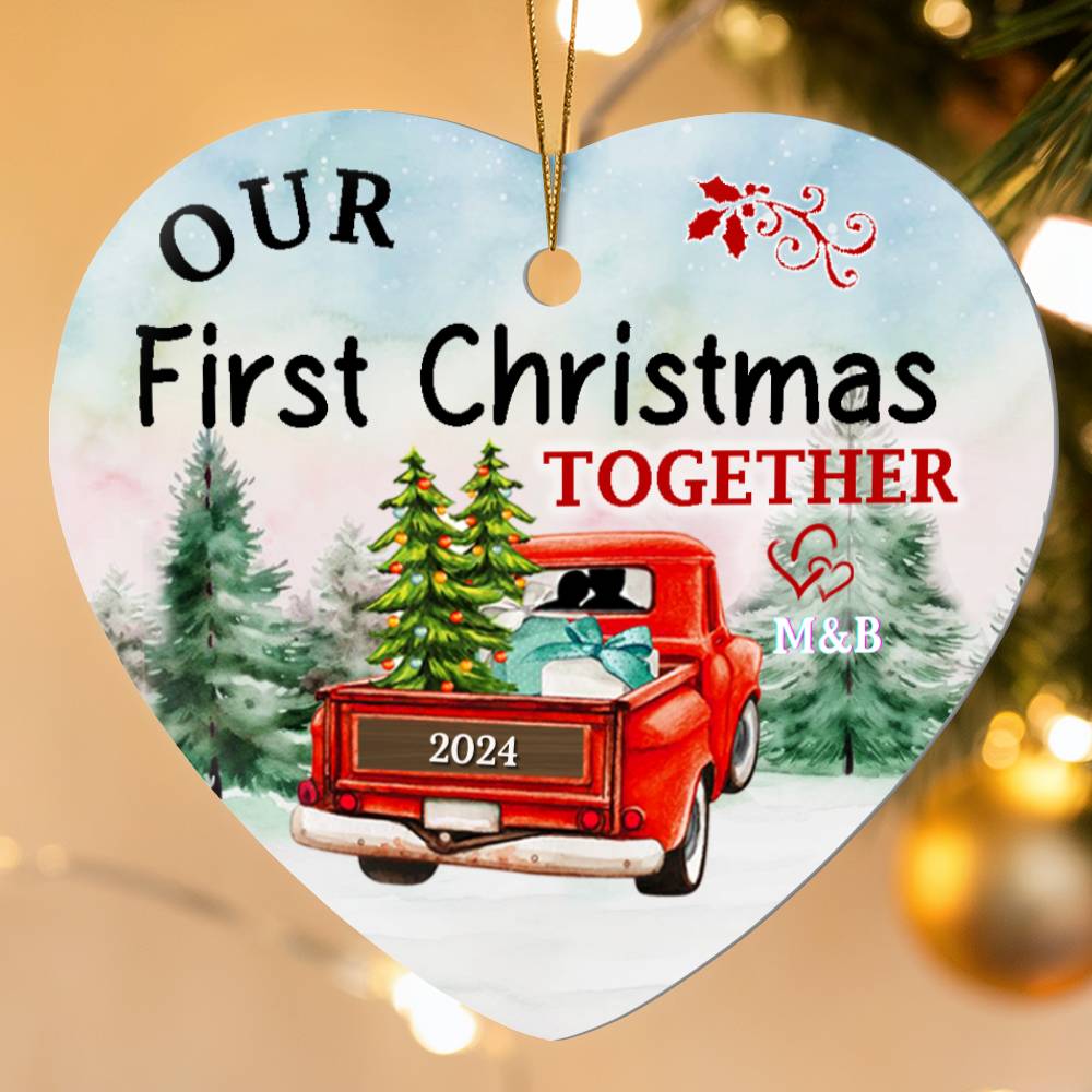 OUr First Chrismas Together  Ornament, Christmas ornament, Personalized  Keepsake ornament