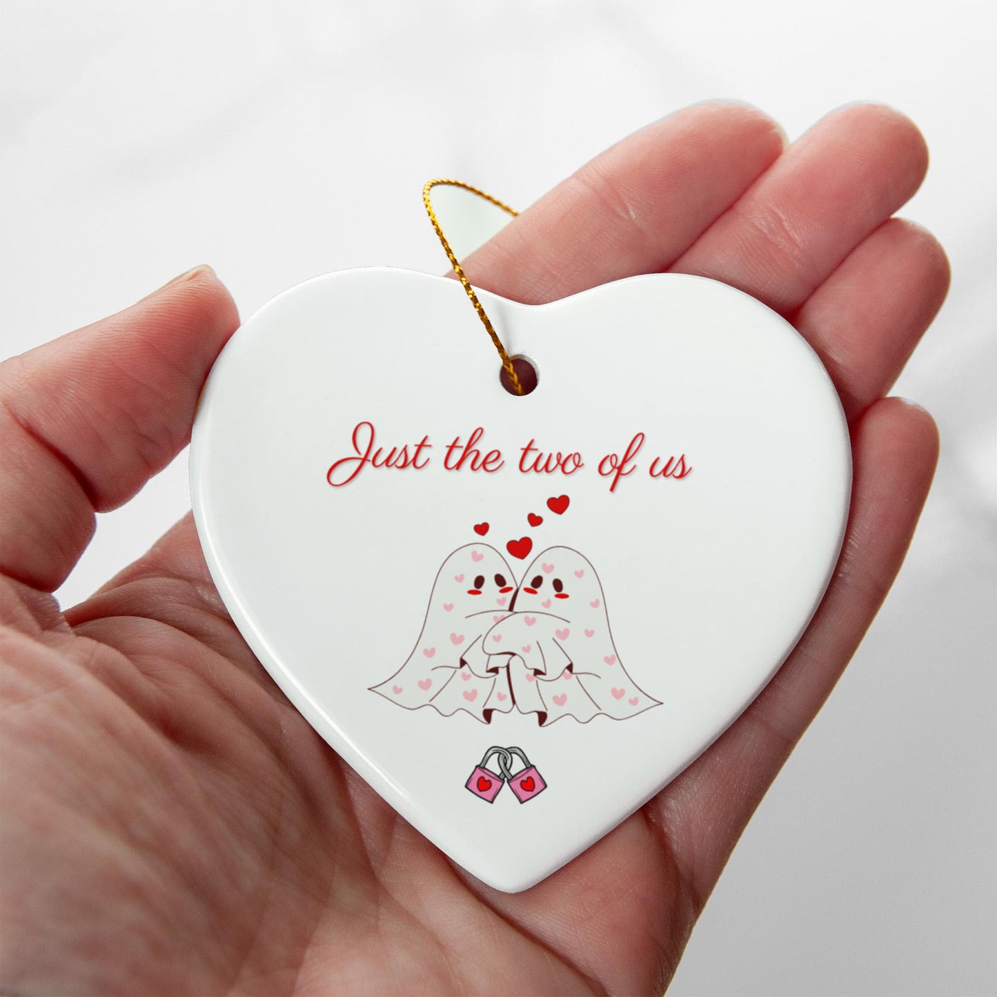 Just the Two of Us - Cute Couple Keepsake Heart Ornament