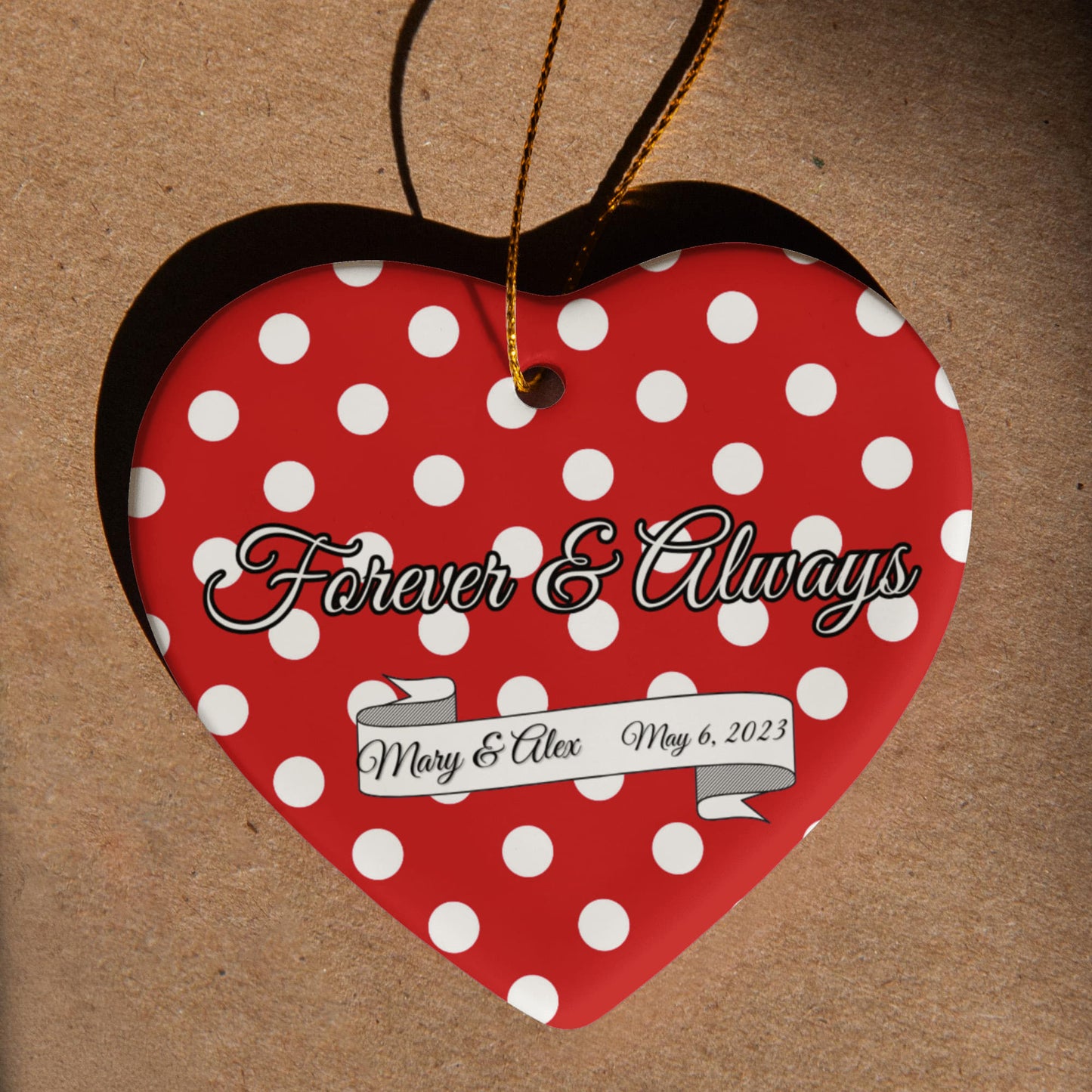 Forever & Always - Personalized Ceramic Heart Ornament