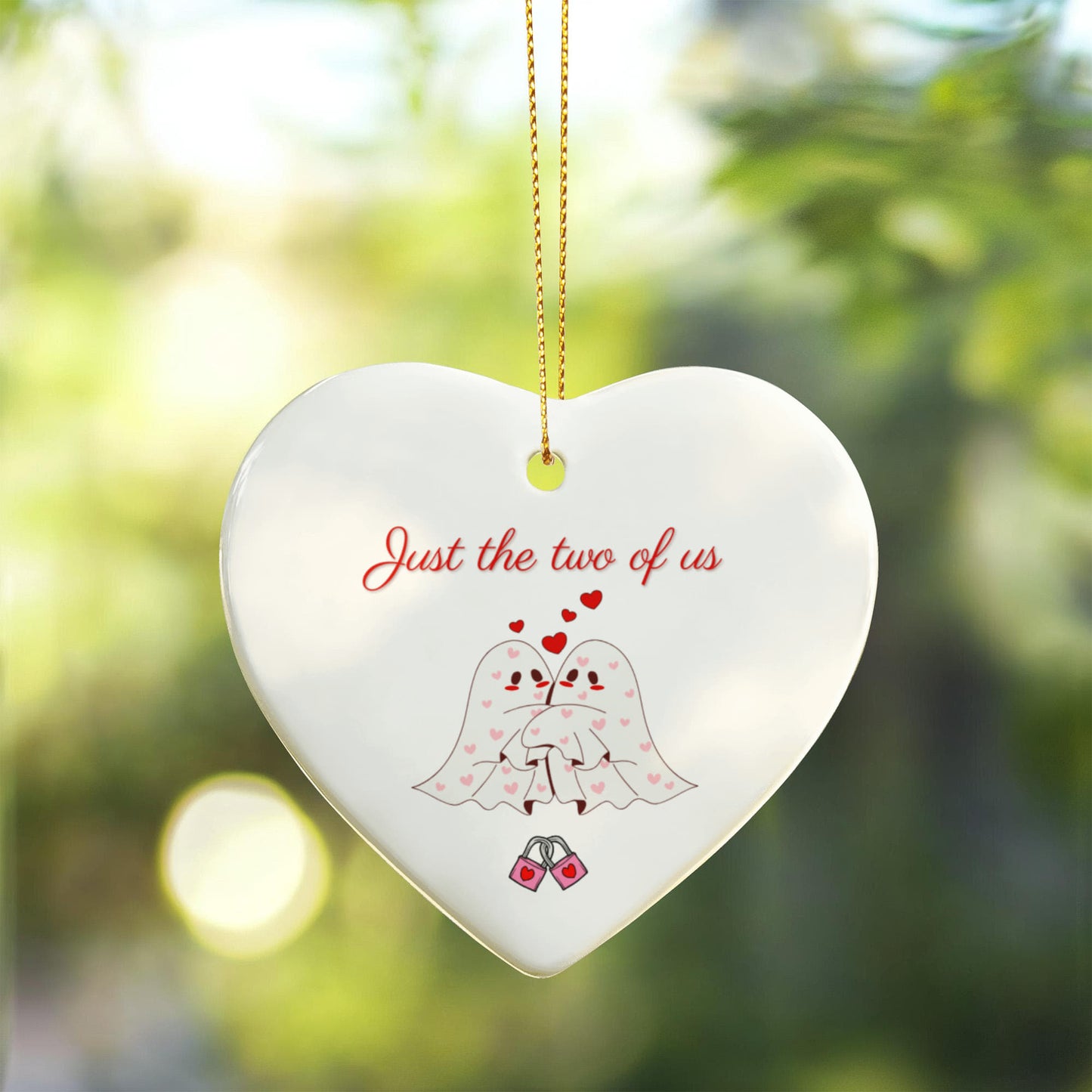 Just the Two of Us - Cute Couple Keepsake Heart Ornament