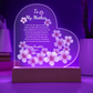 "Personalized Sakura Acrylic Plaque | Custom LED Heart Design | Perfect Gift for Mother’s Day, Anniversaries, and Birthdays