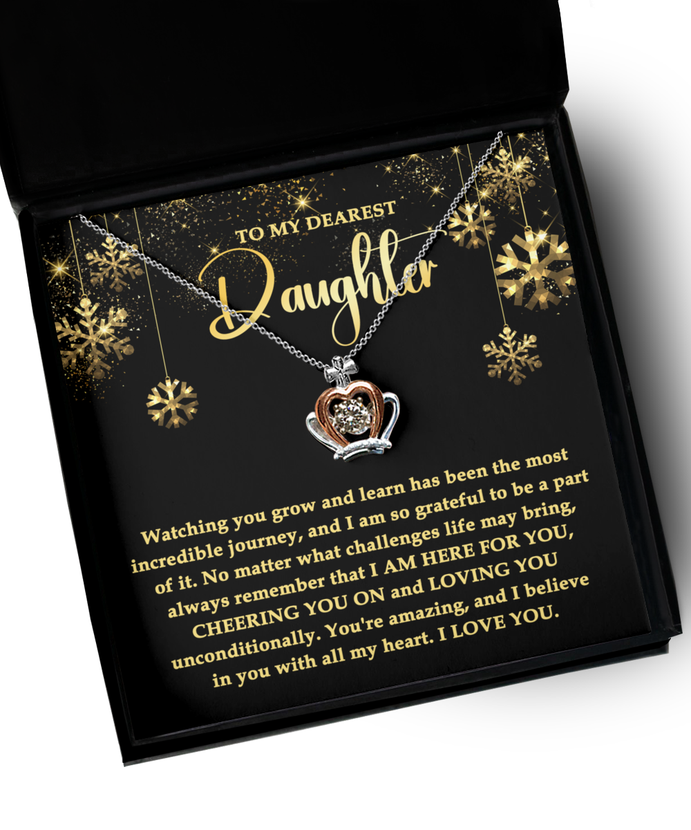 To My Dearest Daughter - Crown Pendant  Necklace